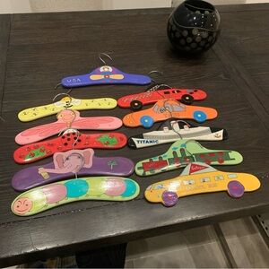 ZM International Painted Kids' Clothing Hangers 2001 TRANSPORTATION SET OF 11